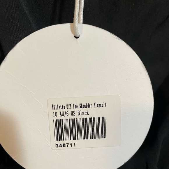 NWT Princess Polly Off The Shoulder Playsuit Bell Sleeve Romper Black Sz 6 - Picture 7 of 12